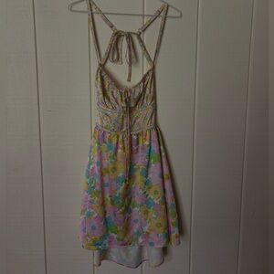 For Love And Lemons Floral Mini Dress - Pink and Yellow